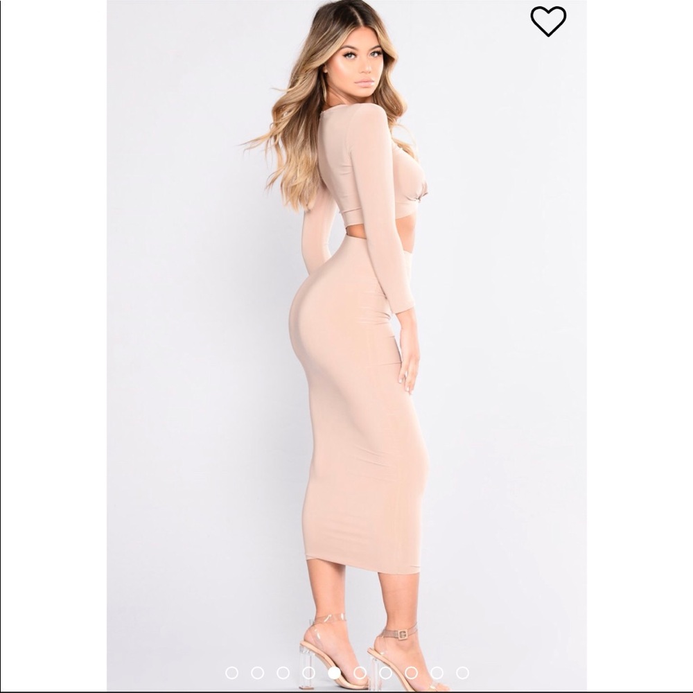 Fashion nova Love Lane skirt and top set taupe